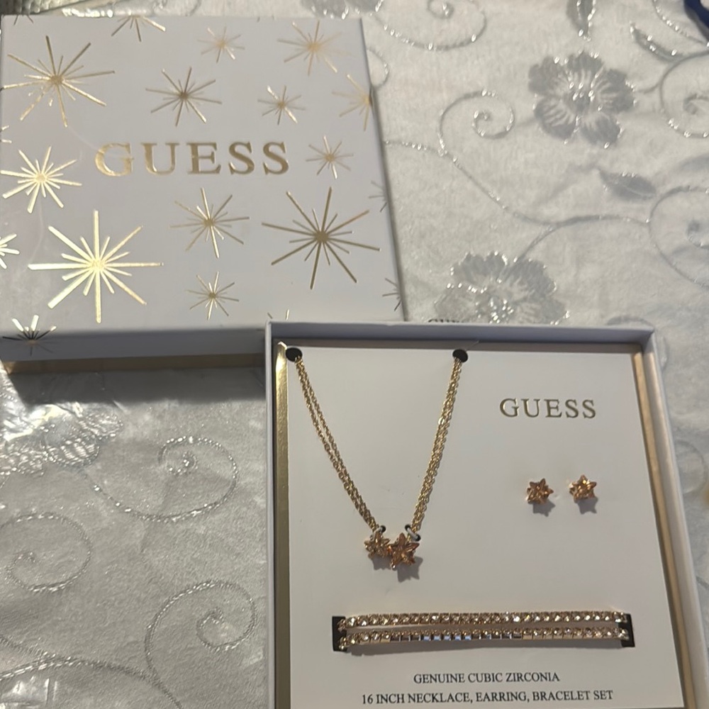 Guess Gold Crystal Embellished Bracelet